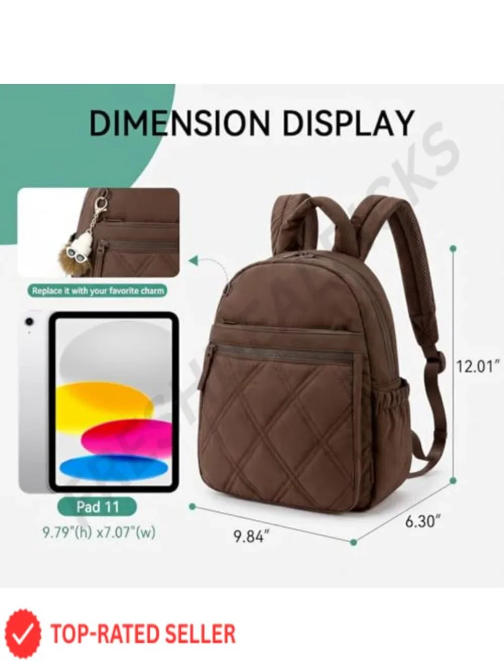 Quilted Puffer Mini Backpack for Women Nylon Padded Daypack Travel Bookbag